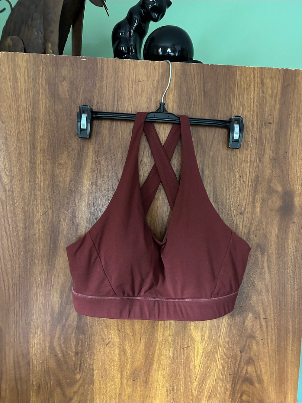 Crisscross Back Sports Bralette - Burgundy